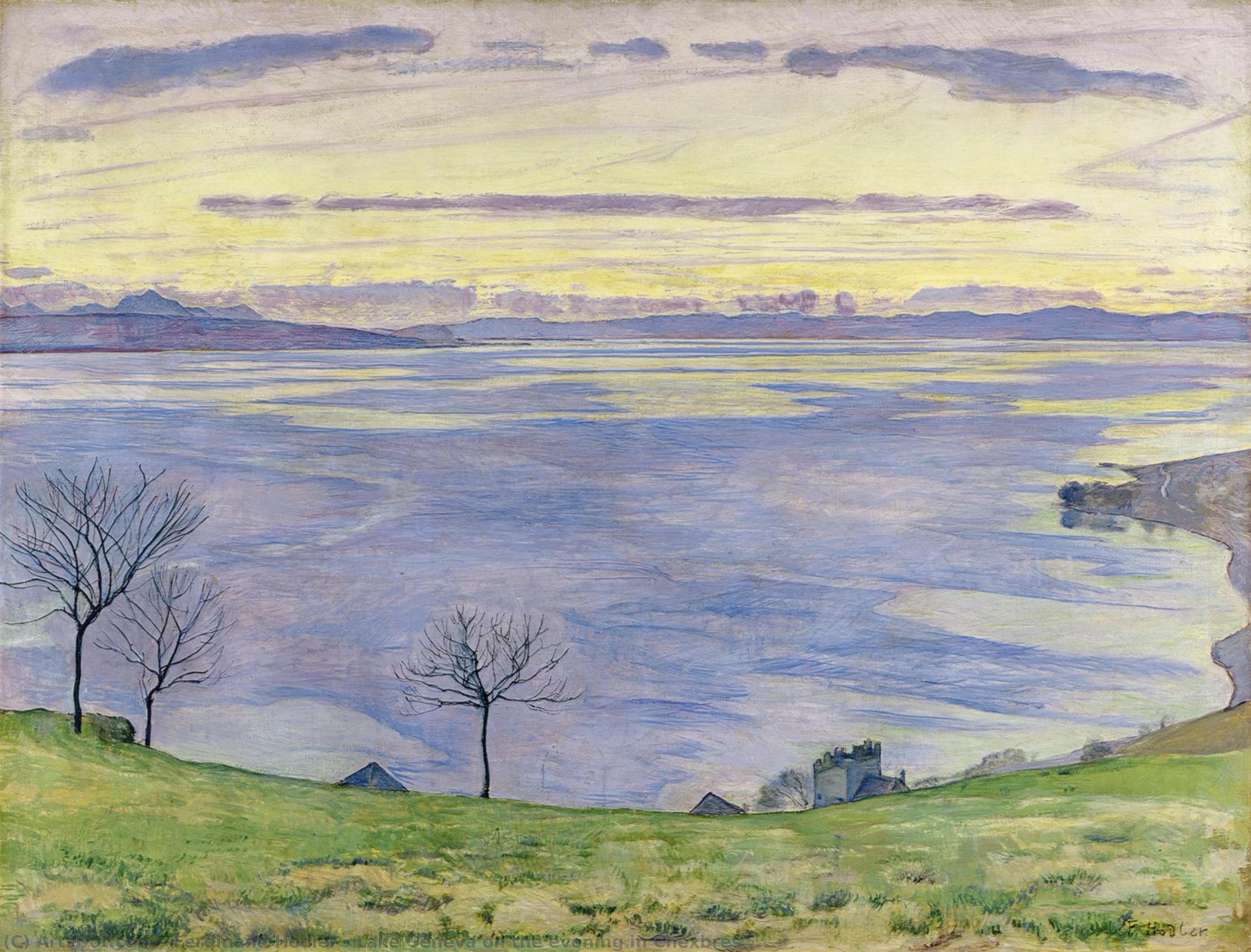 Lake Geneva On The Evening In Chexbres — Ferdinand Hodler
