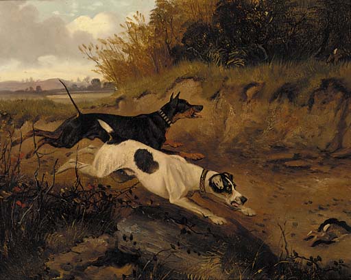 Terriers At A Rabbit Hole - — George Armfield (smith)