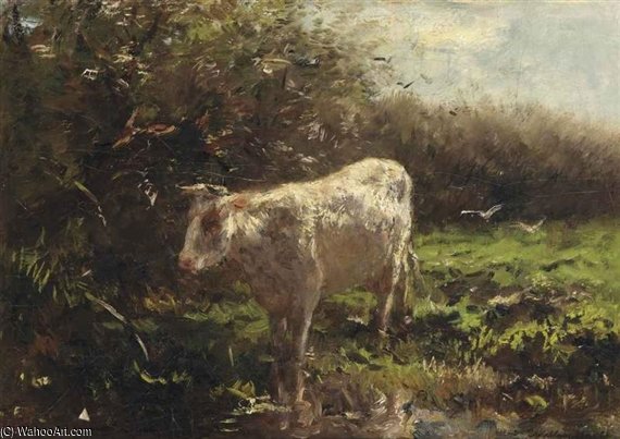 A Cow Near The Waterfront — Willem Maris