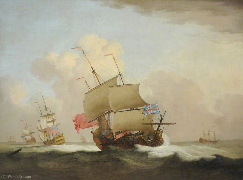 Man O' War At Sea, Hms 'lion' And Others — Peter Monamy