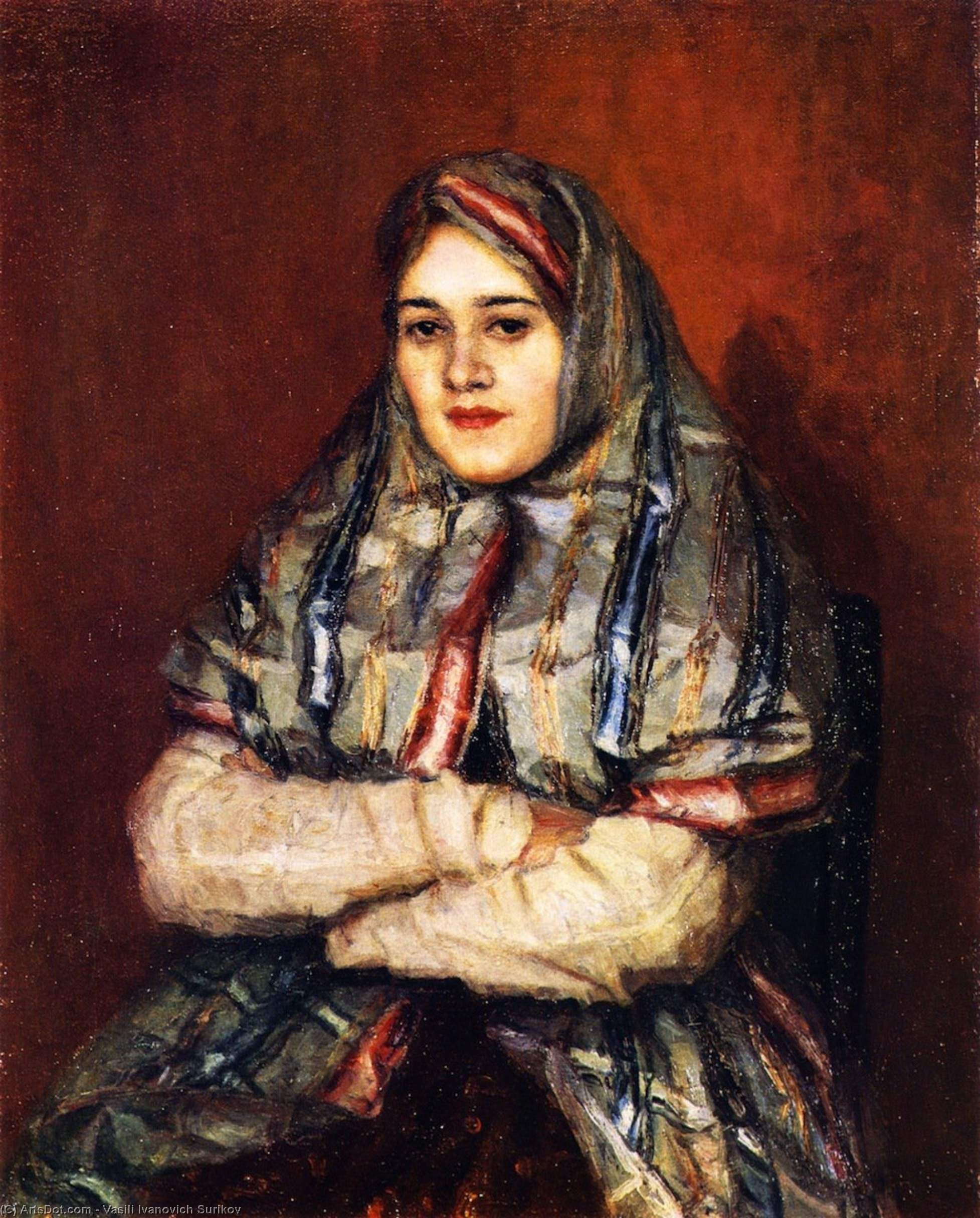 Townswoman (also Known As A. Yemelyanova, Née Schreider) — Vasily Ivanovich Surikov