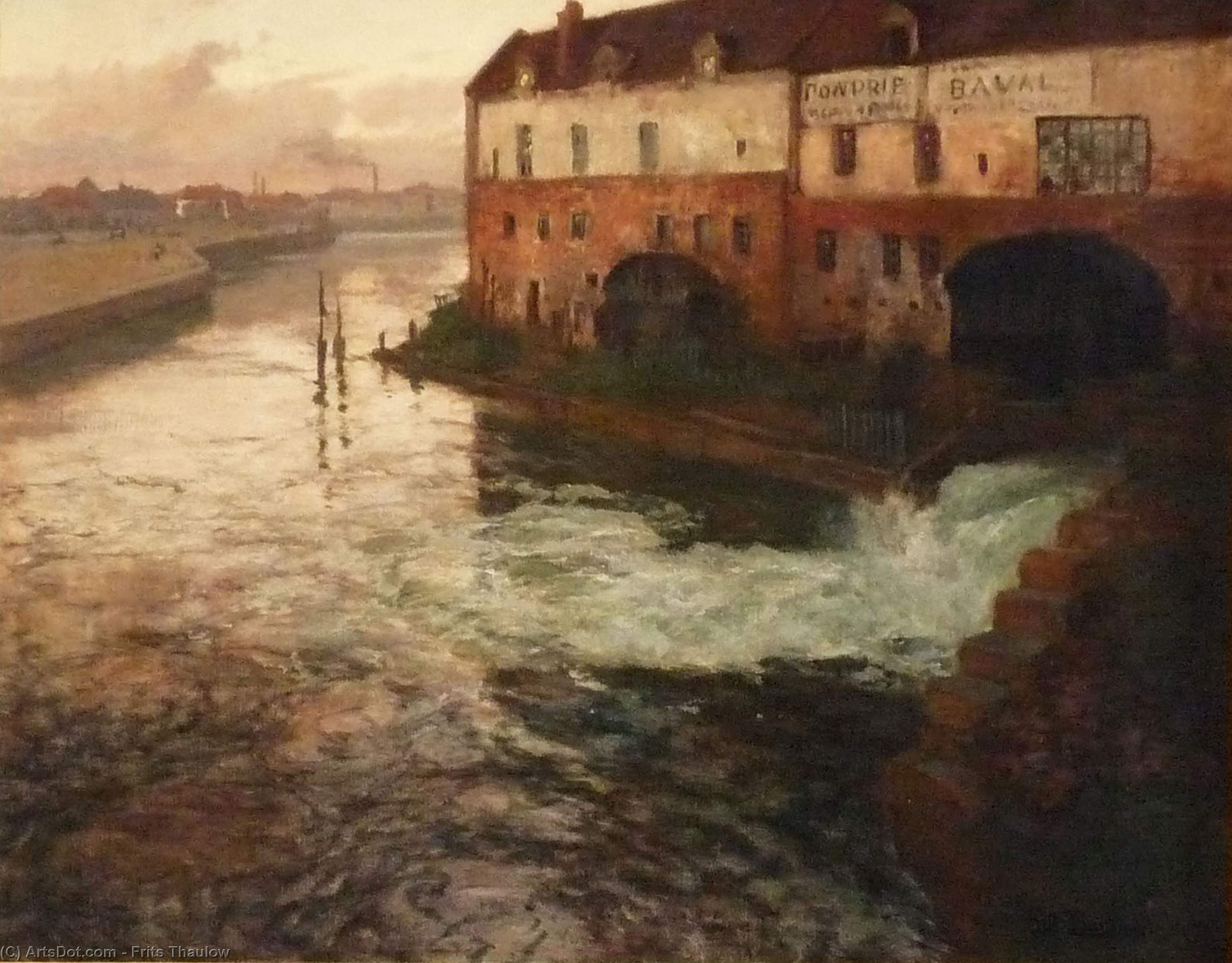 Old Factory On The Somme (evening) — Frits Thaulow