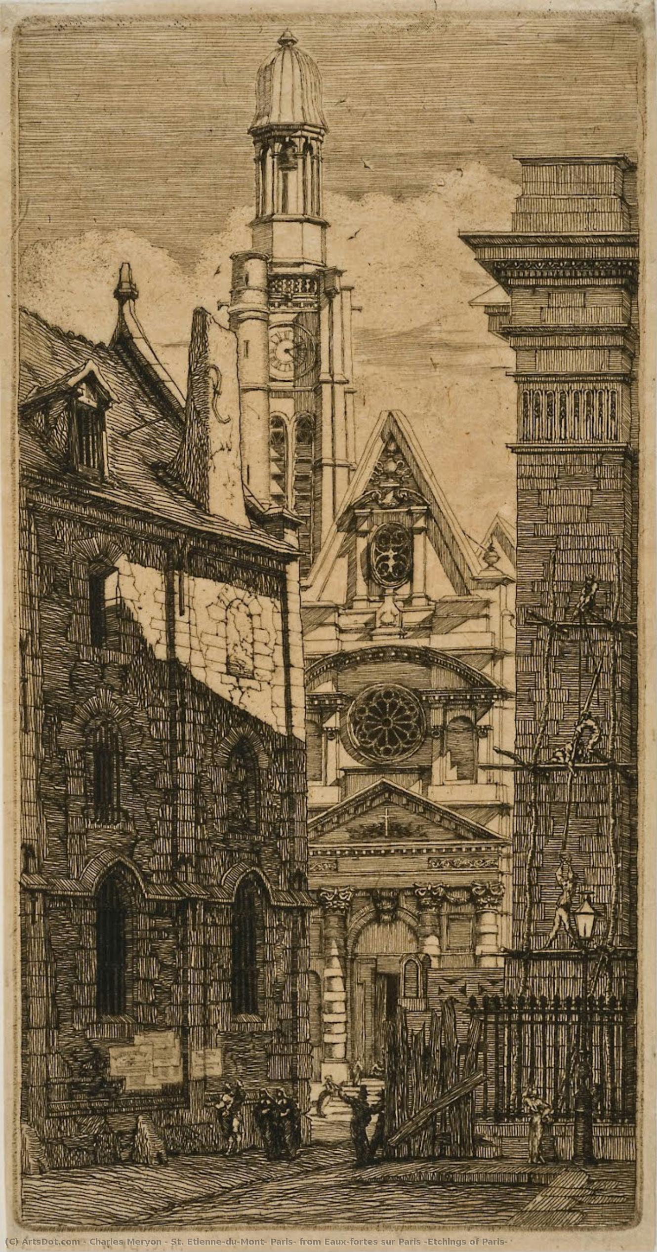 St. Etienne-du-mont, Paris, From Eaux-fortes Sur Paris (etchings Of Paris) — Charles Meryon