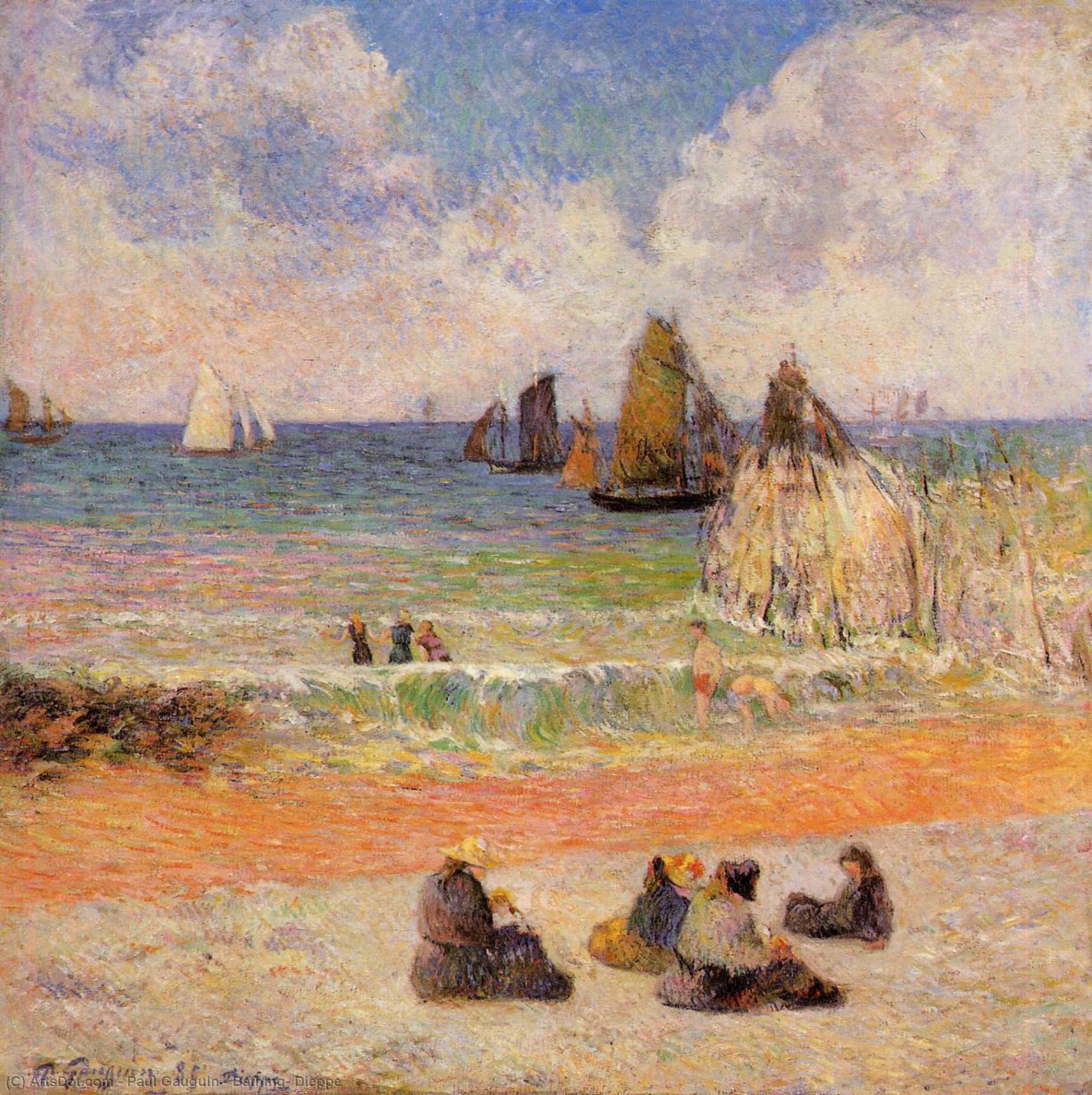 Bathing, Dieppe — Eugène Henri Paul Gauguin