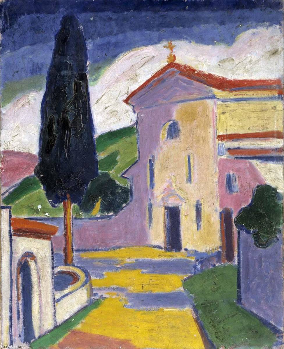Church With Cedar Tree On Left — Carl Newman