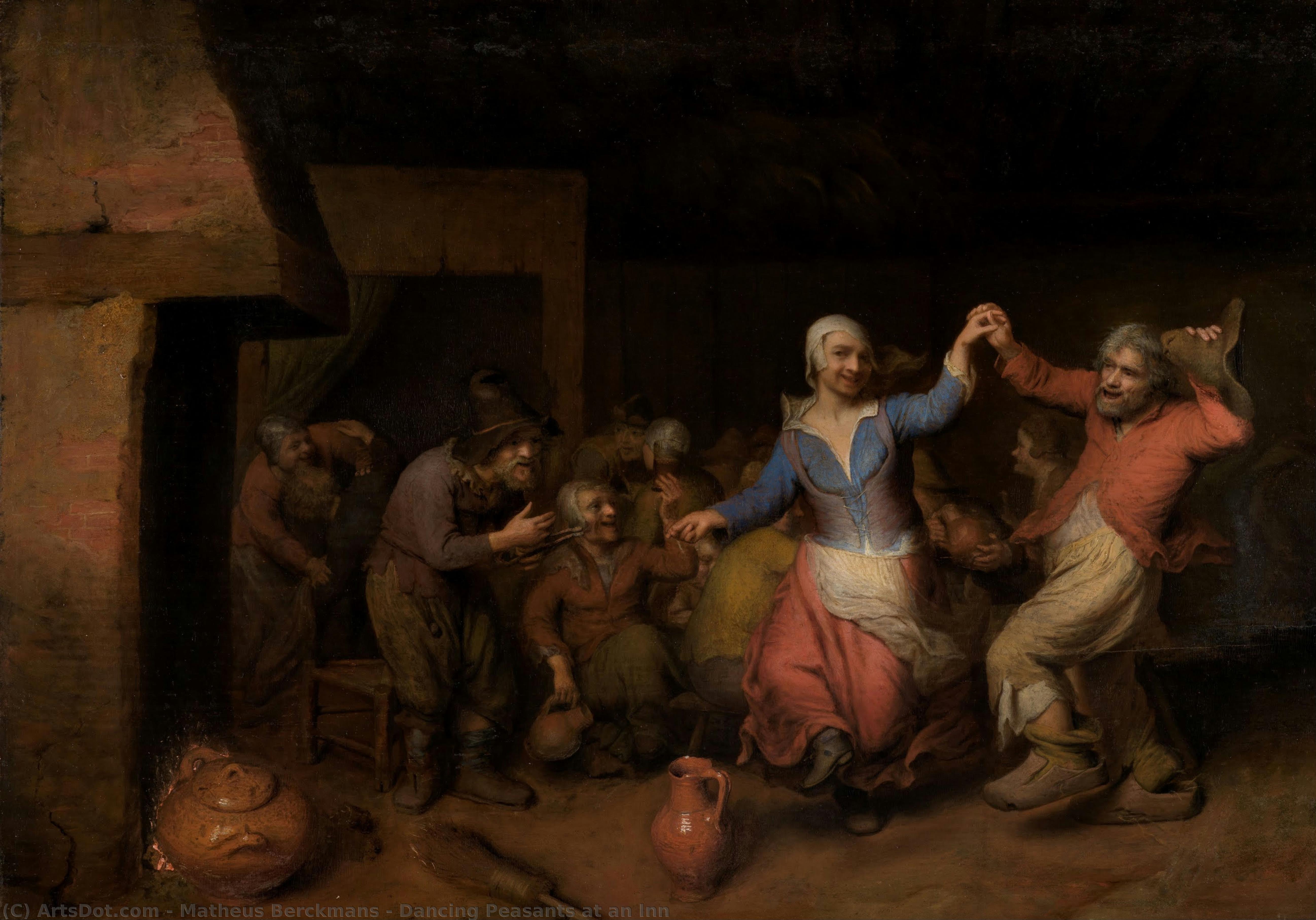 Dancing Peasants At An Inn — Matheus Berckmans