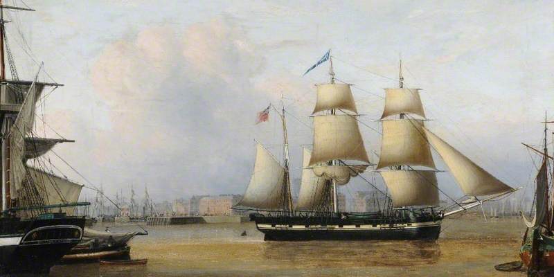 Hull Docks With The Barque 'edward' And The Snow 'william' — John Ward