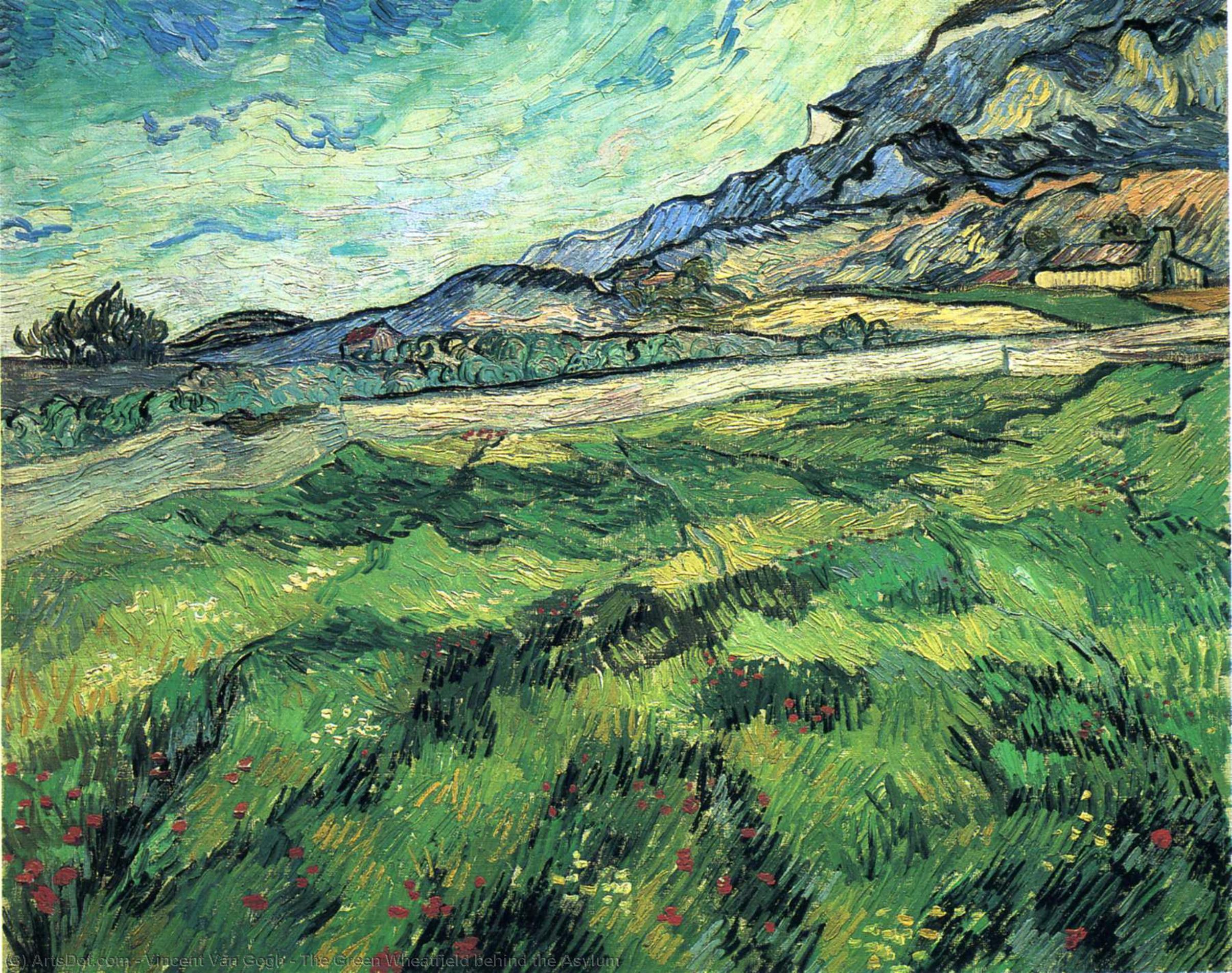 The Green Wheatfield Behind The Asylum — Vincent Willem Van Gogh
