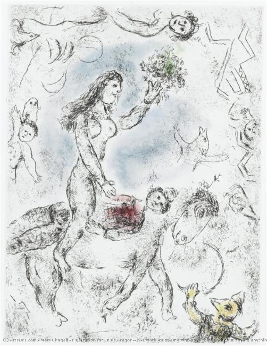 Illustration For Louis Aragon's Work "one Who Says Things Without Saying Anything" — Marc Chagall