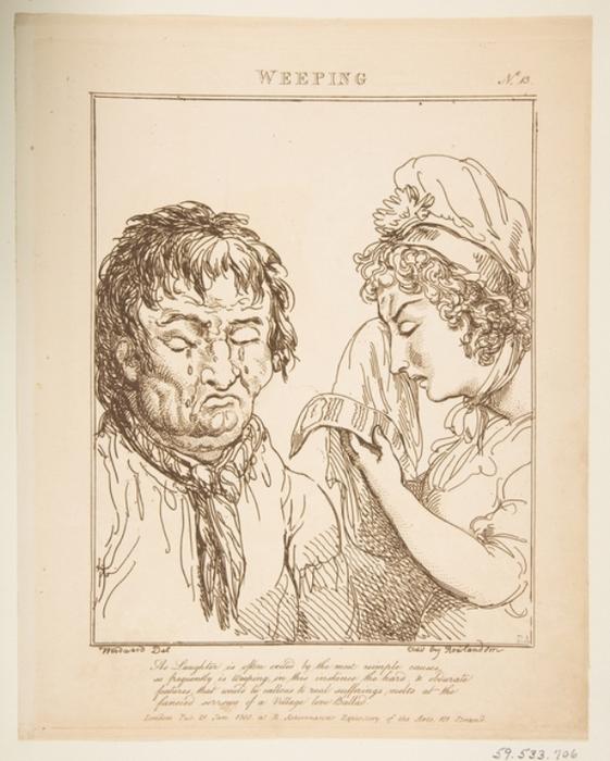 Weeping, From Le Brun Travested — Thomas Rowlandson