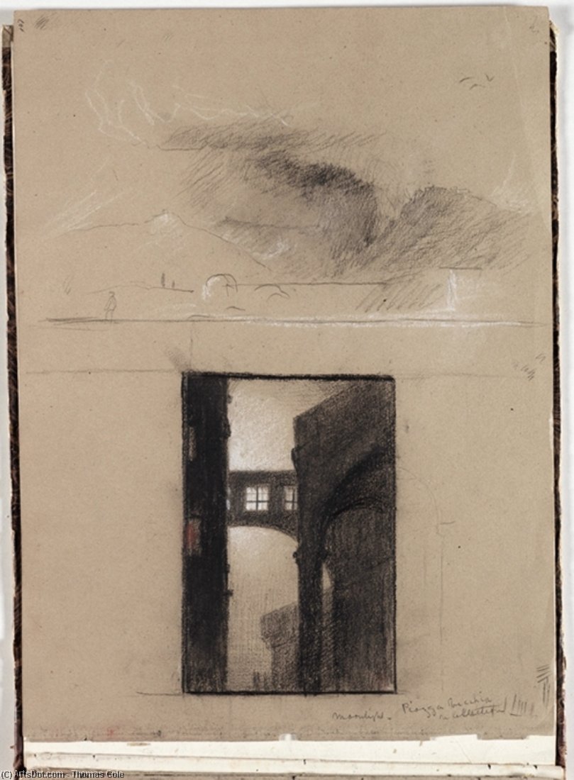 Moonlight - Piazza Vecchia — Thomas Cole