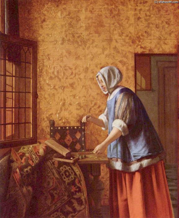 Woman Weighing Gold Coins — Pieter De Hooch