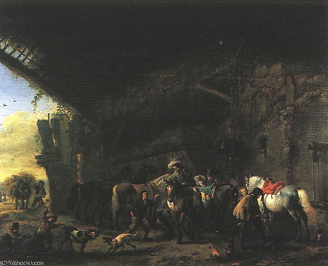 Scene In Front Of An Inn — Philips Wouwerman