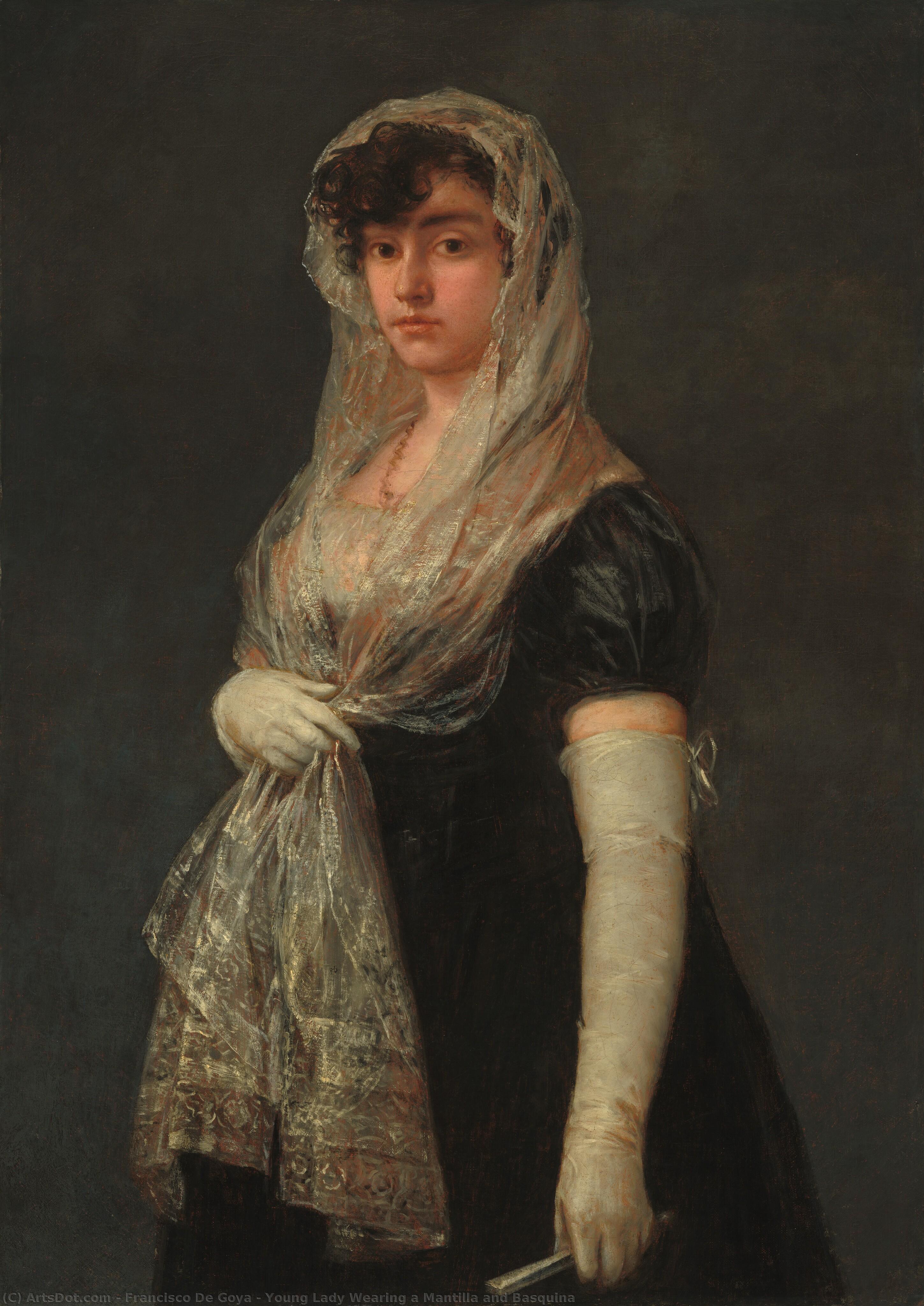 Young Lady Wearing A Mantilla And Basquina — Francisco José De Goya Y Lucientes