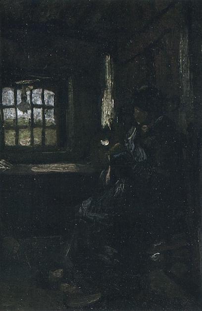 Peasant Woman Darning Stockings — Vincent Willem Van Gogh