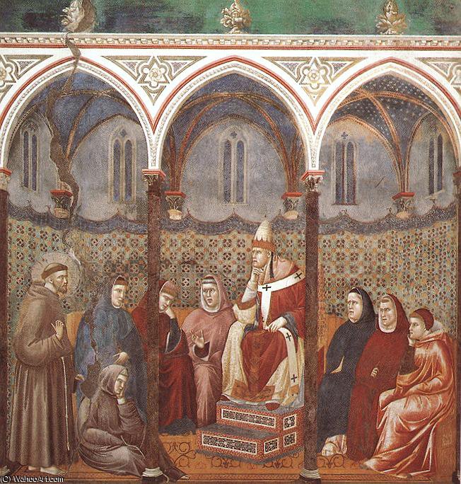 St Francis Preaching Before Honorius Iii — Giotto Di Bondone