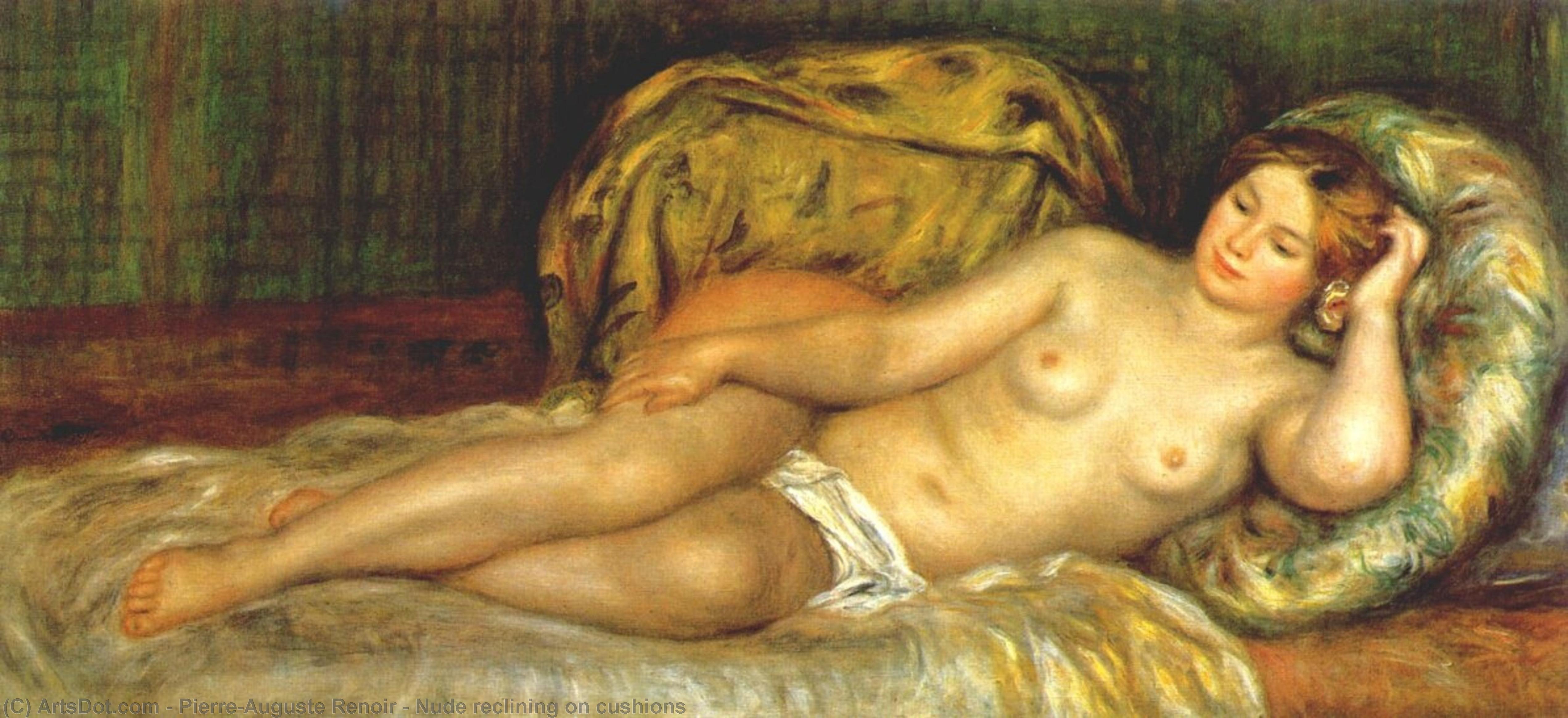 Nude Reclining On Cushions — Pierre-auguste Renoir