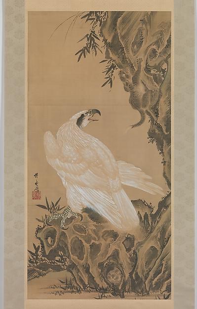 White Eagle Eyeing A Mountain Lion — Kawanabe Kyōsai