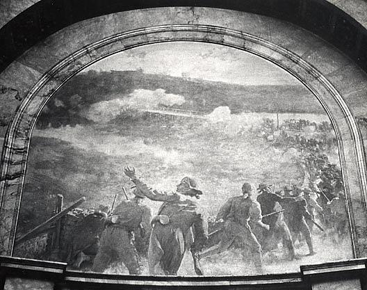 Battle At Concord Bridge, (painting) — Edward Emerson Simmons