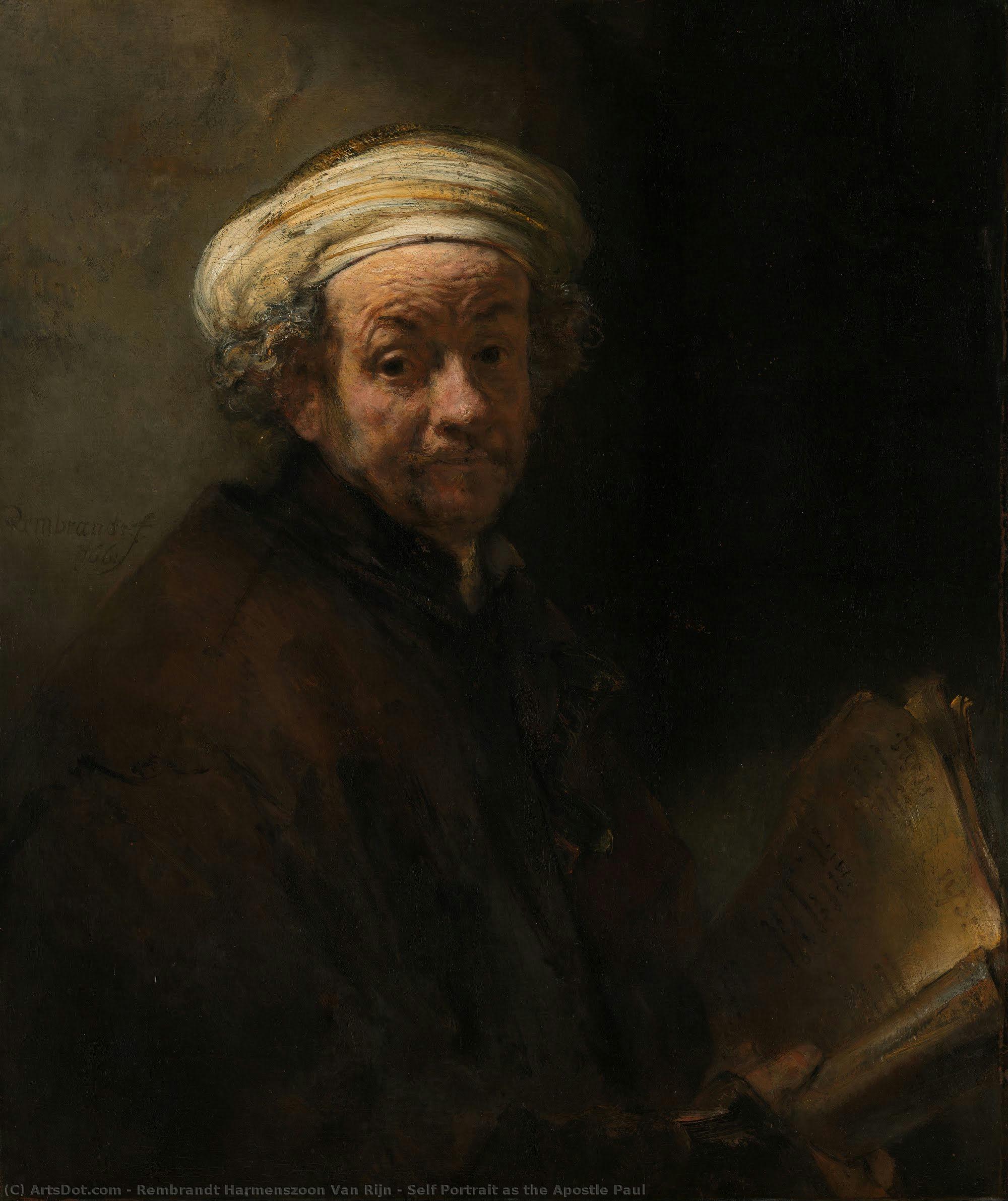Self Portrait As The Apostle Paul — Rembrandt Van Rijn