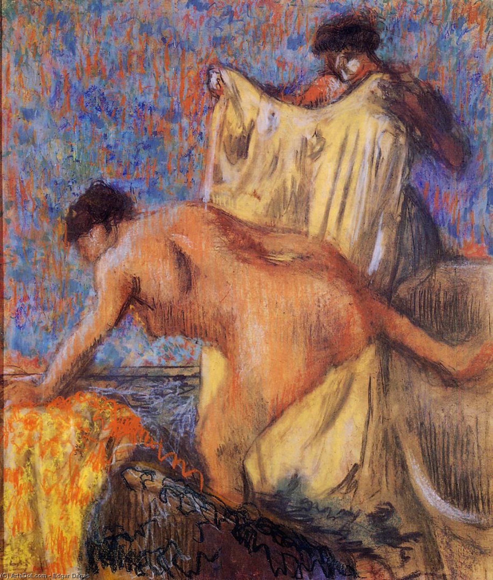 Woman Leaving Her Bath — Edgar Degas