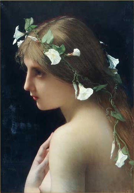 Nymph With Morning Glory Flowers — Jules Joseph Lefebvre