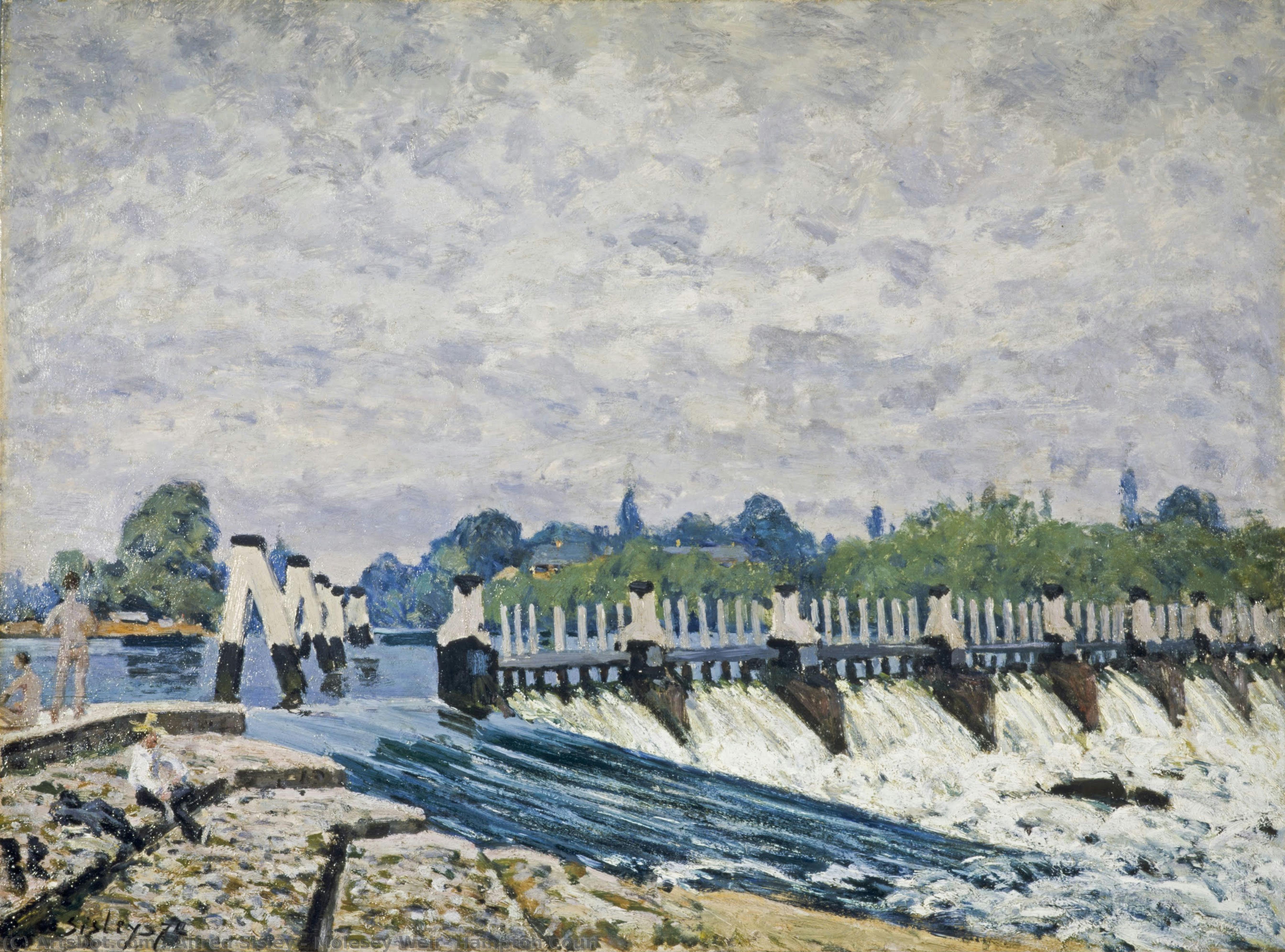 Molesey Weir, Hampton Court — Alfred Sisley