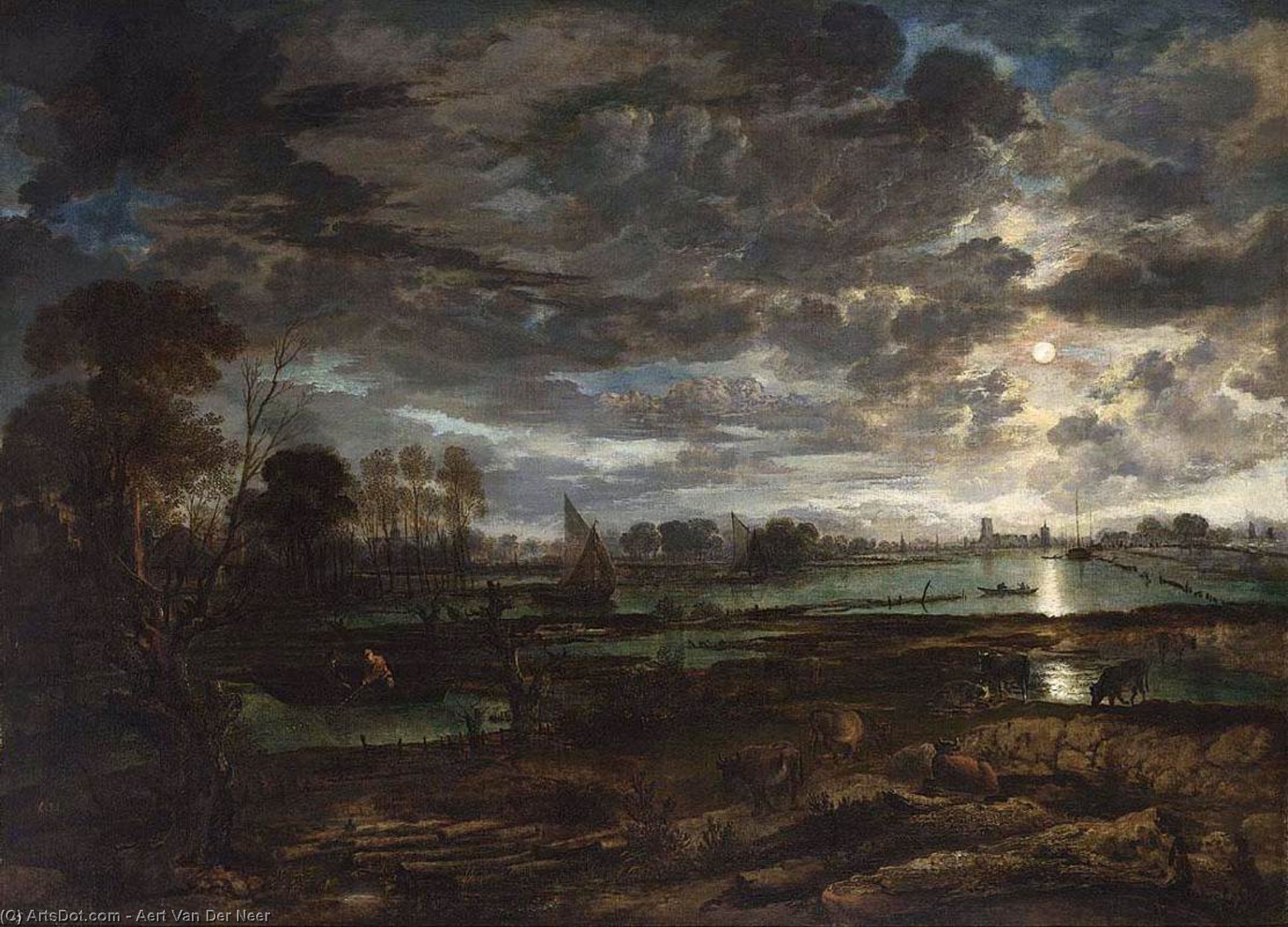 River Landscape — Aert Van Der Neer