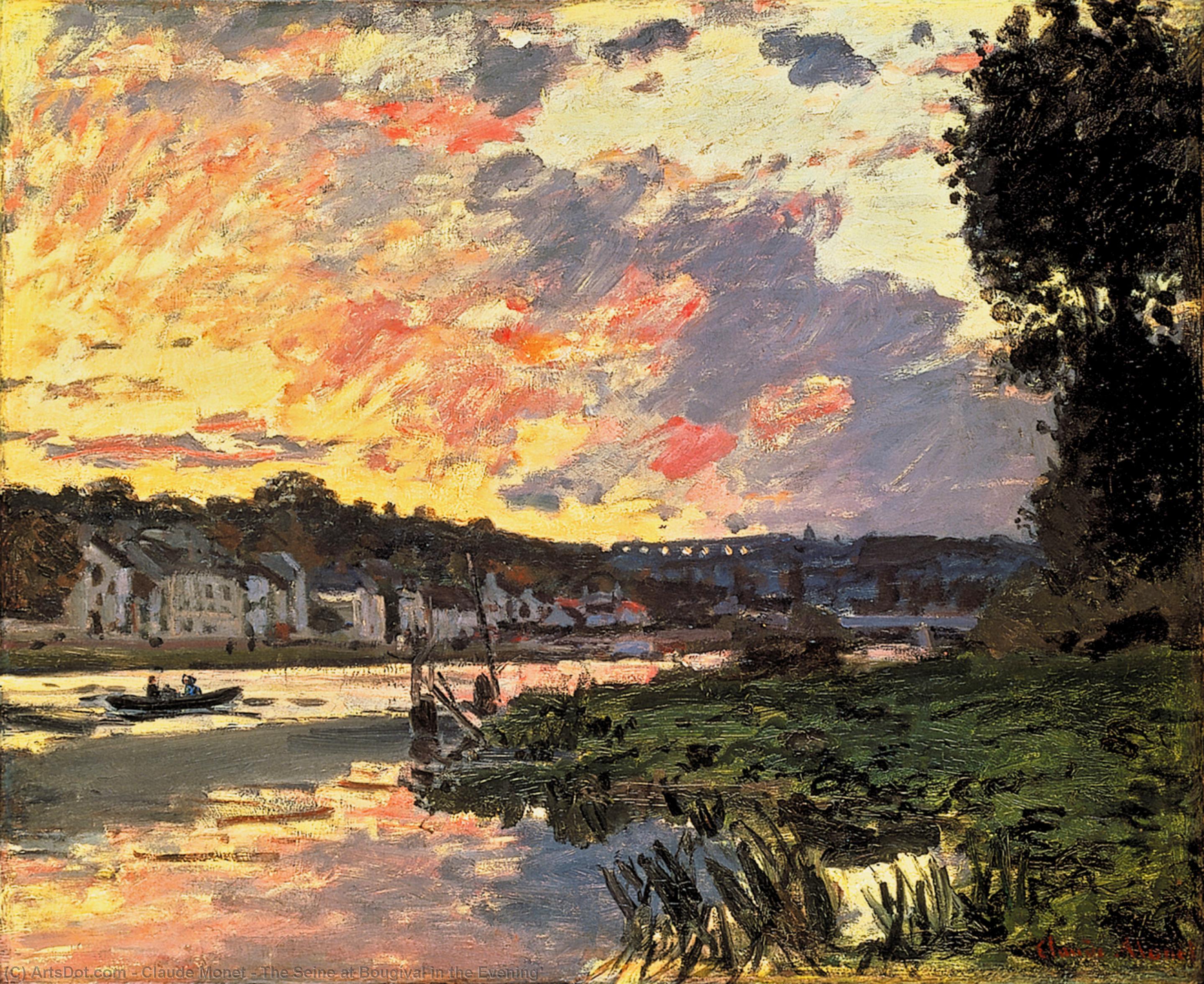 The Seine At Bougival In The Evening — Claude Monet