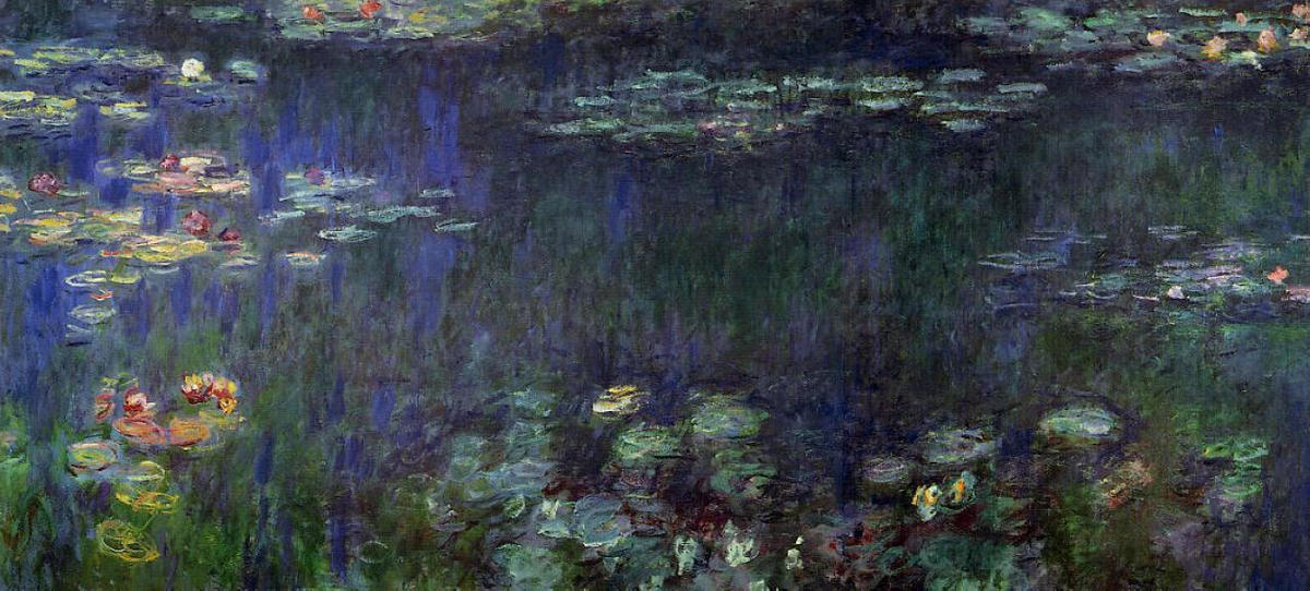 Wasserlilien, Grünes Spiegelbild (linker Teil) — Claude Monet