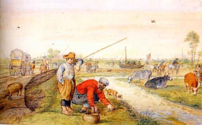 Fisherman At A Ditch — Hendrick Avercamp