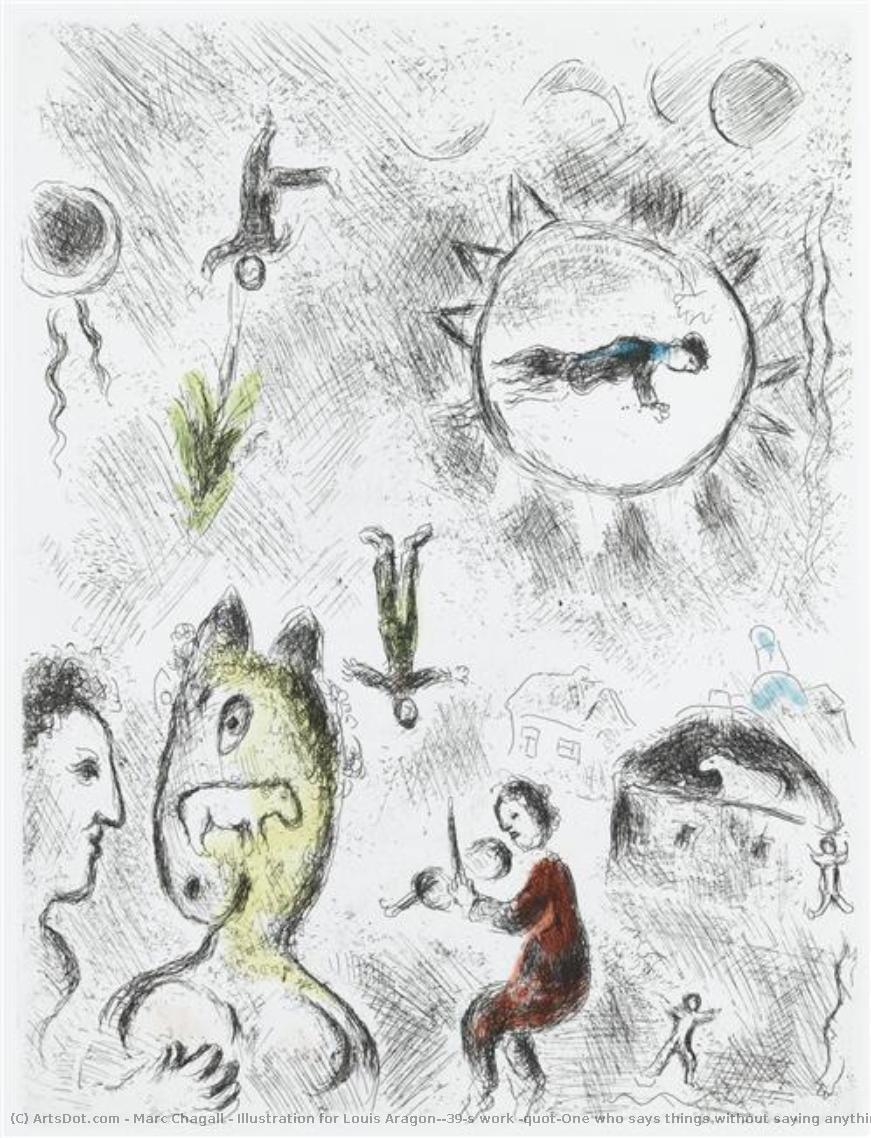 Illustration Für Louis Aragon’s Werk „wer Spricht Ohne Zu Sprechen“ — Marc Chagall