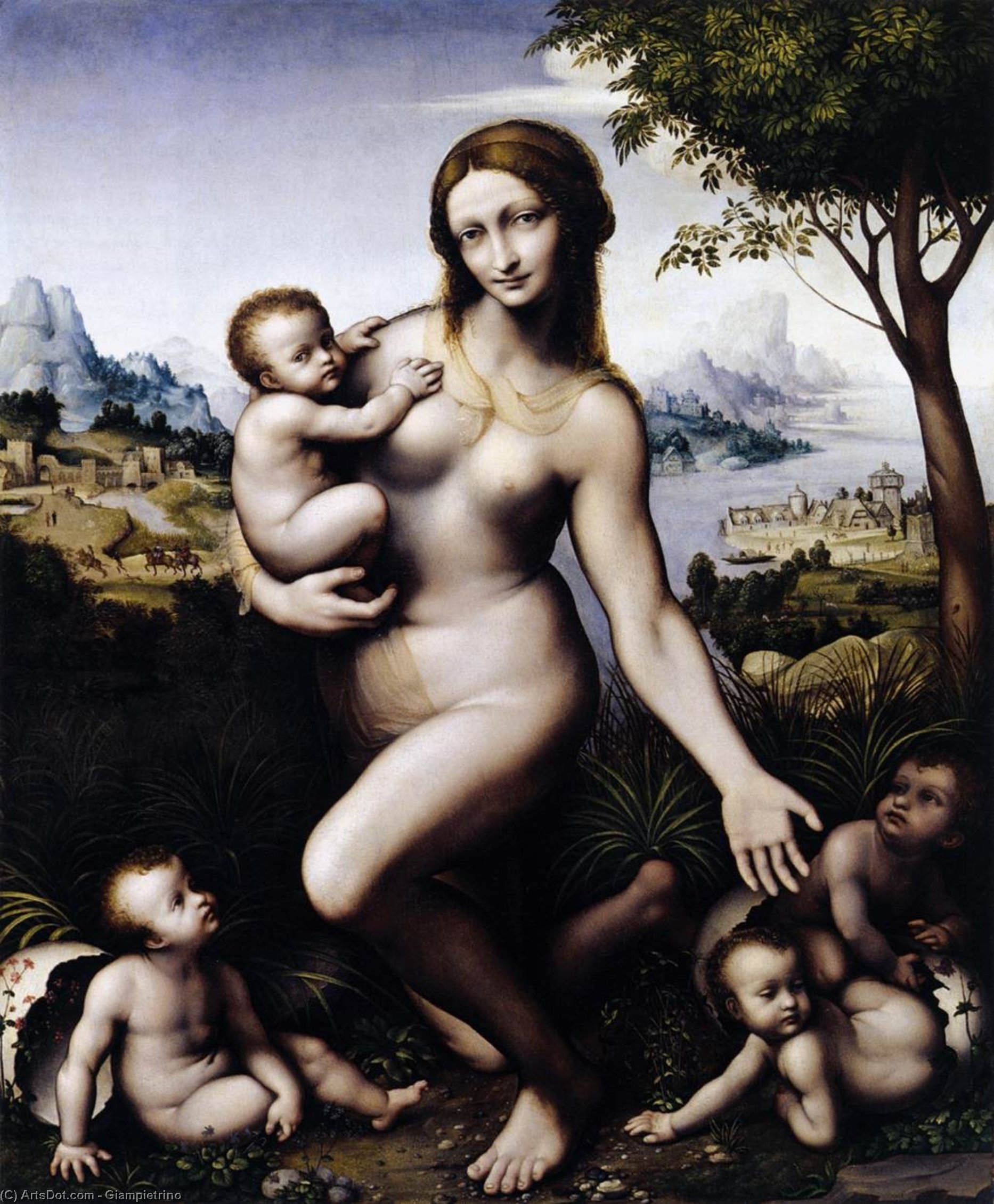 Leda And Her Children — Giampietrino