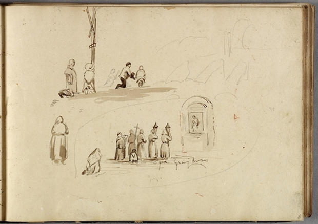 Shrine And Pilgrims — Thomas Cole
