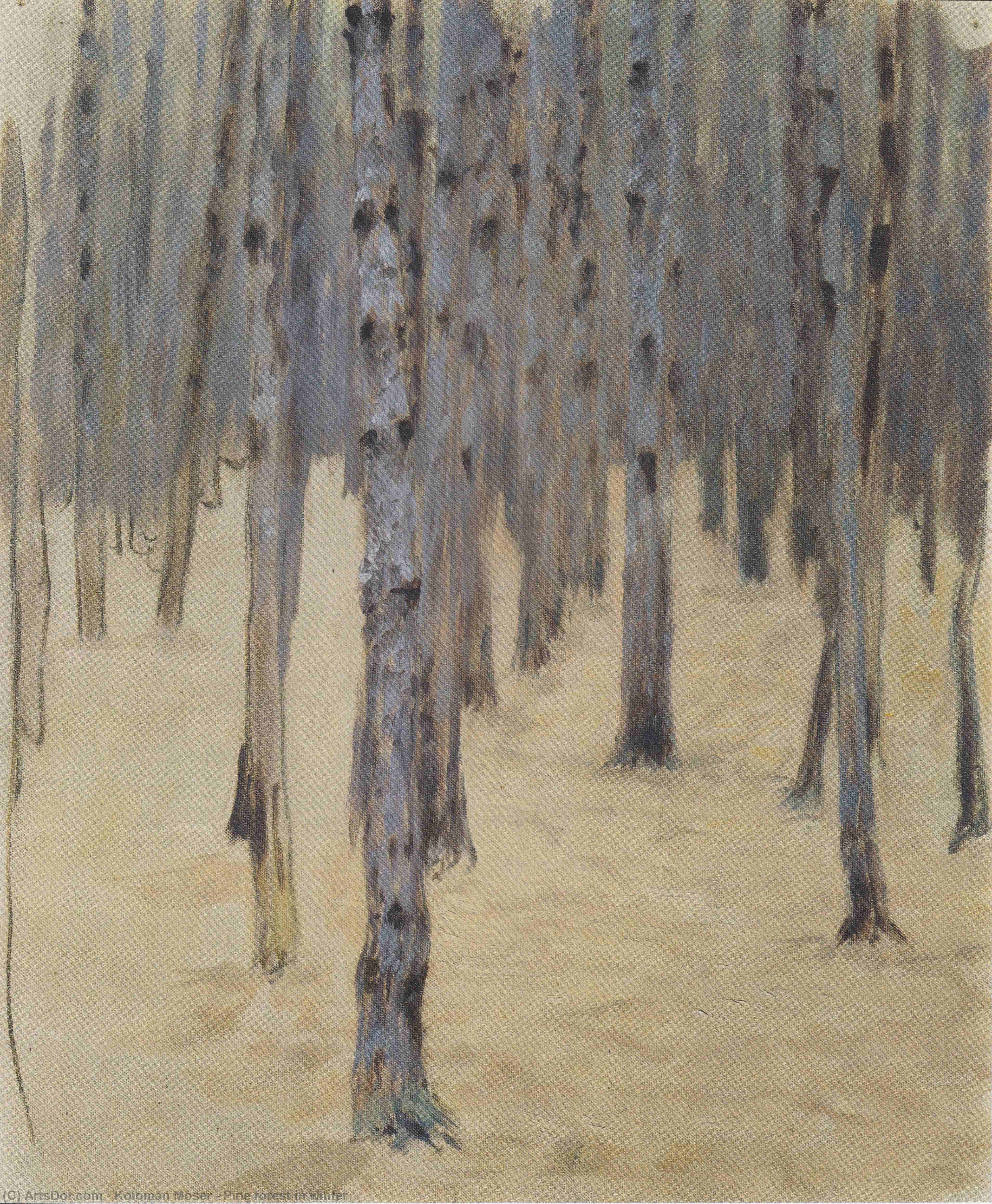 Pine Forest In Winter — Koloman Moser