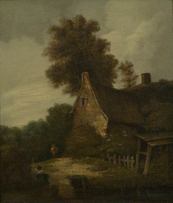 Landscape With A Cottage And Figures — John Berney Crome