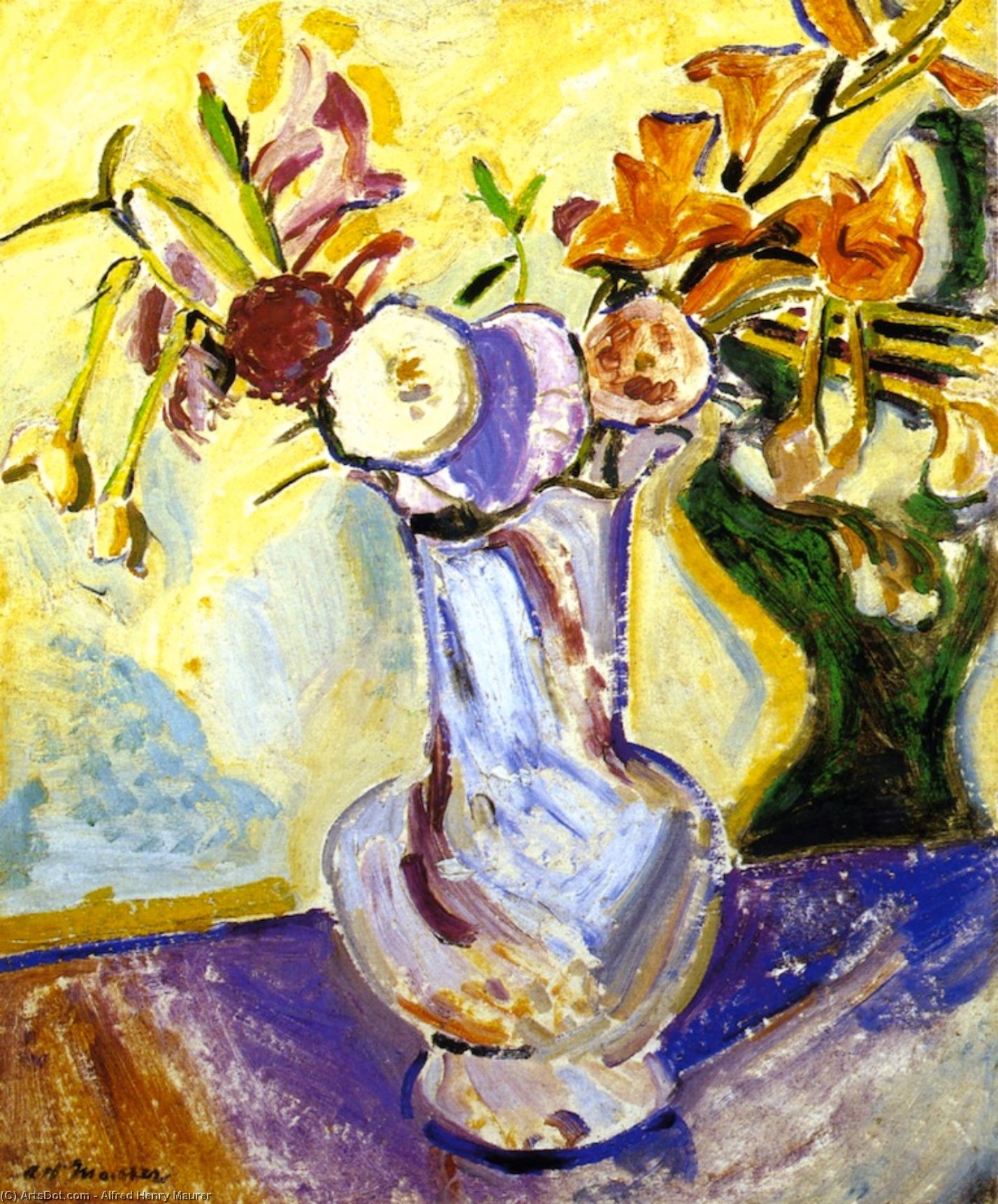 Flowers In A White Fase — Alfred Henry Maurer