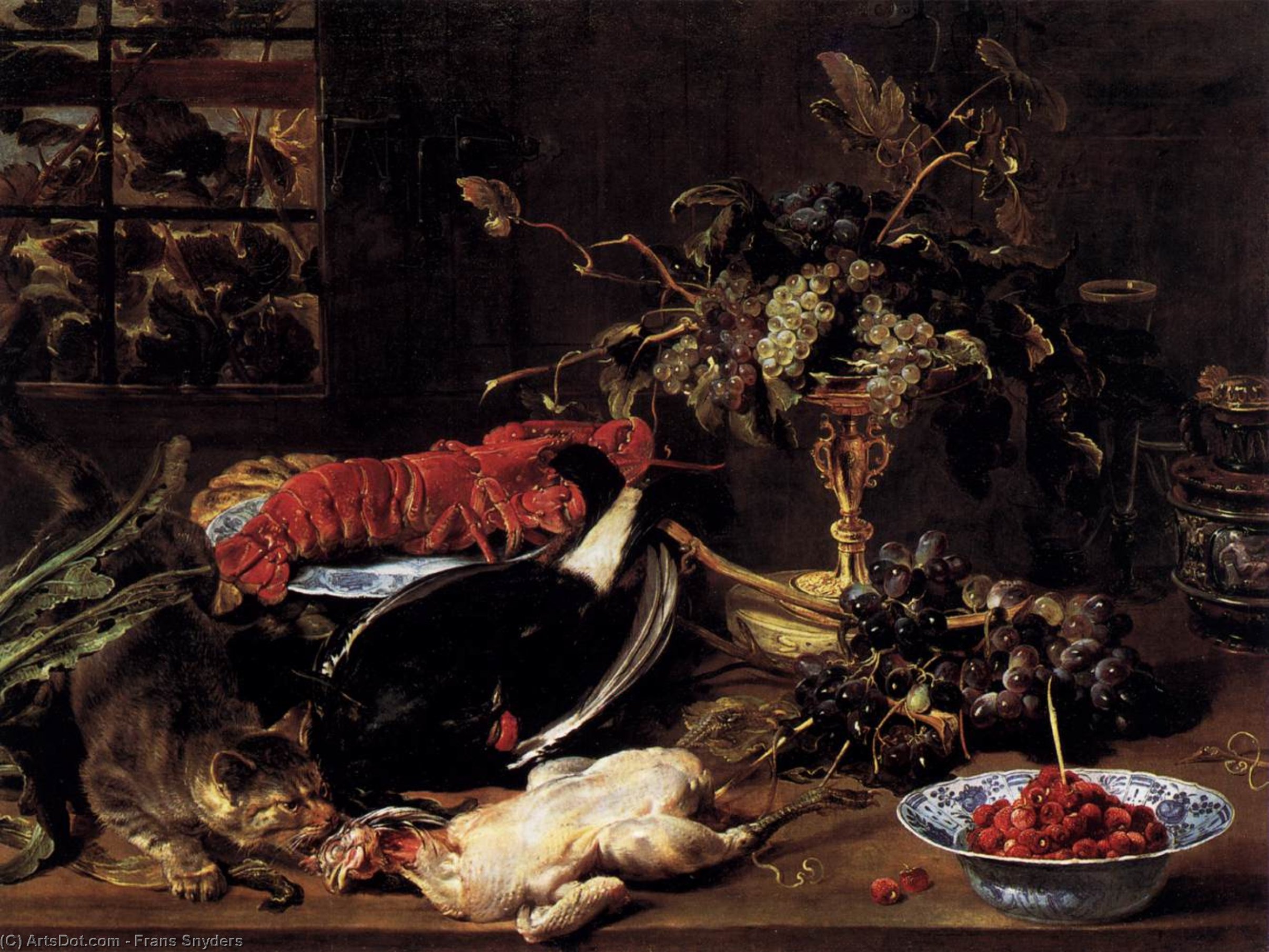 Still-life With Crab, Poultry, And Fruit — Frans Snyders
