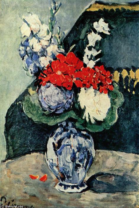 Still Life, Delft Vase With Flowers — Paul Cézanne