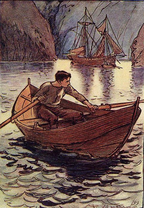 And That Vessel, He Knew, Was The Pirate Schooner — Arthur Rackham
