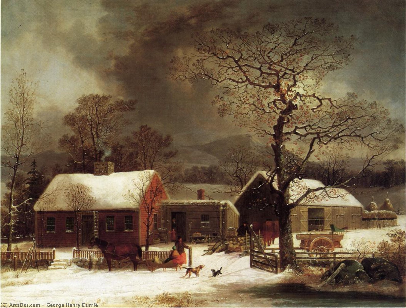 Winter Scene In New Haven, Connecticut — George Henry Durrie