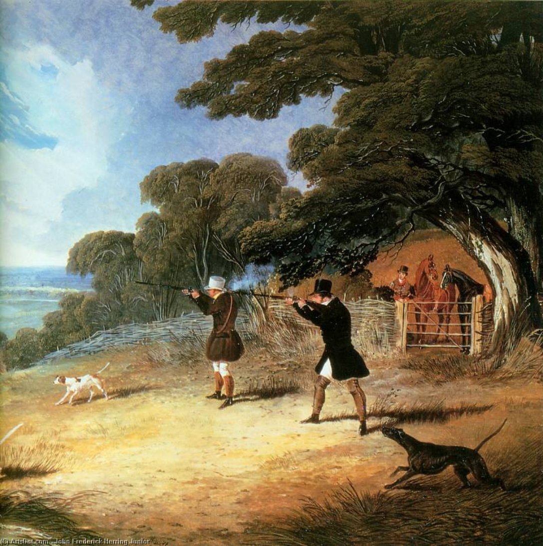 Hunting At Six Mile Bottom Sun — John Frederick Herring Junior