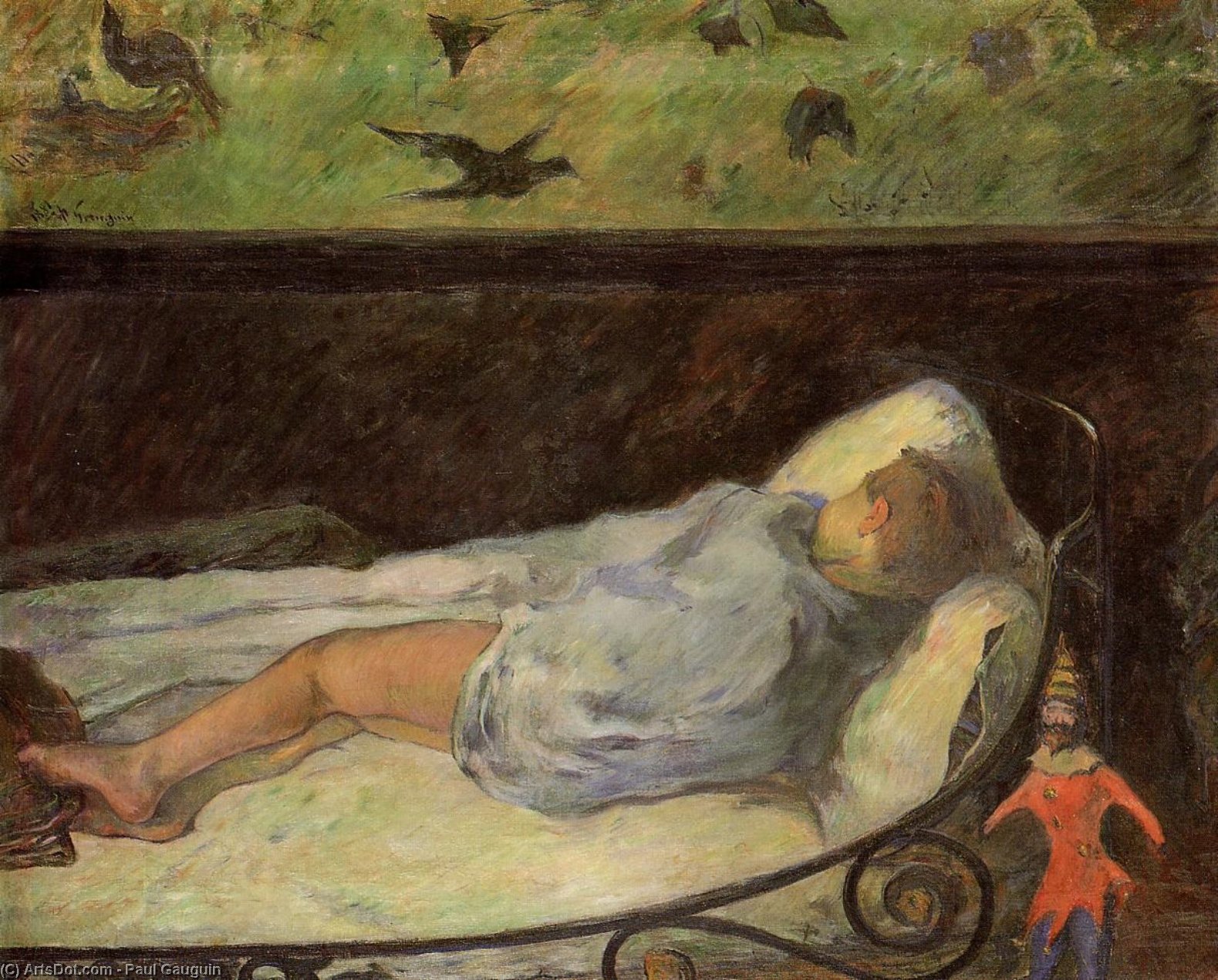 Young Girl Dreaming (also Known As Study Of A Child Asleep, The Painter's Daughter, Line, Rue Carcel) — Eugène Henri Paul Gauguin