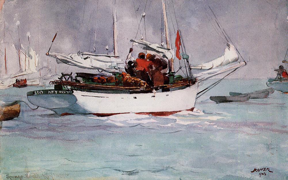 Sponge Boats, Key West — Winslow Homer