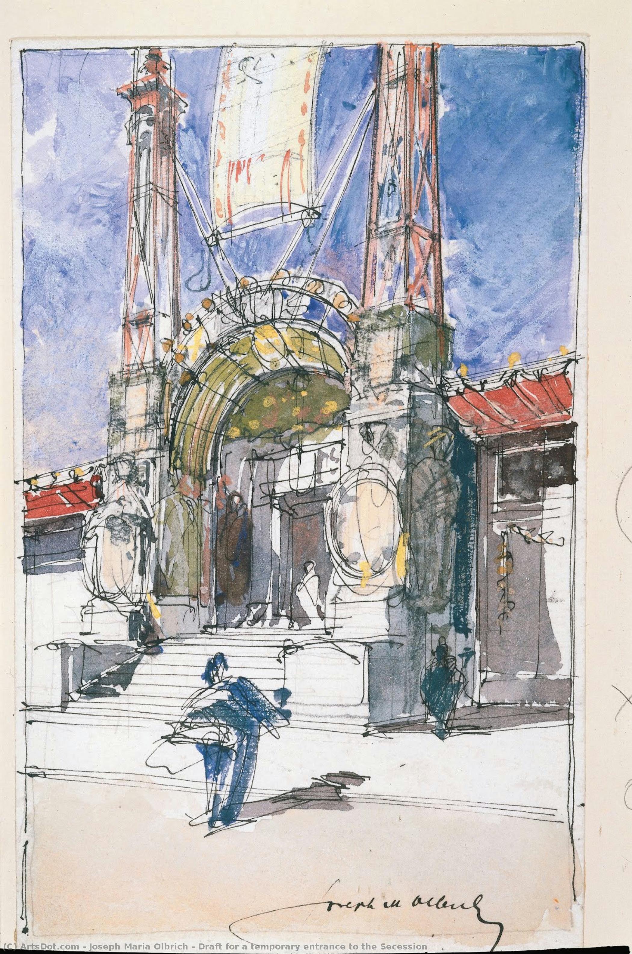 Draft For A Temporary Entrance To The Secession — Joseph Maria Olbrich