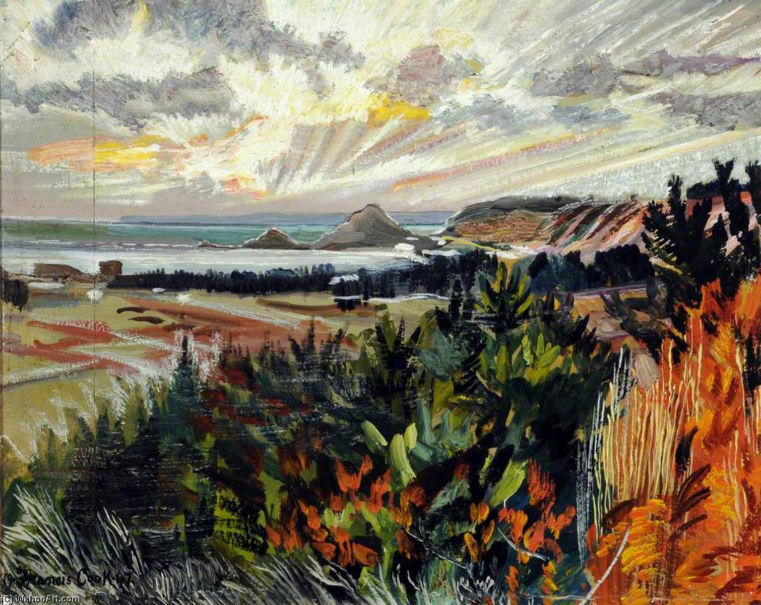 View Towards L'etacq, November Evening — Francis Ferdinand Maurice Cook