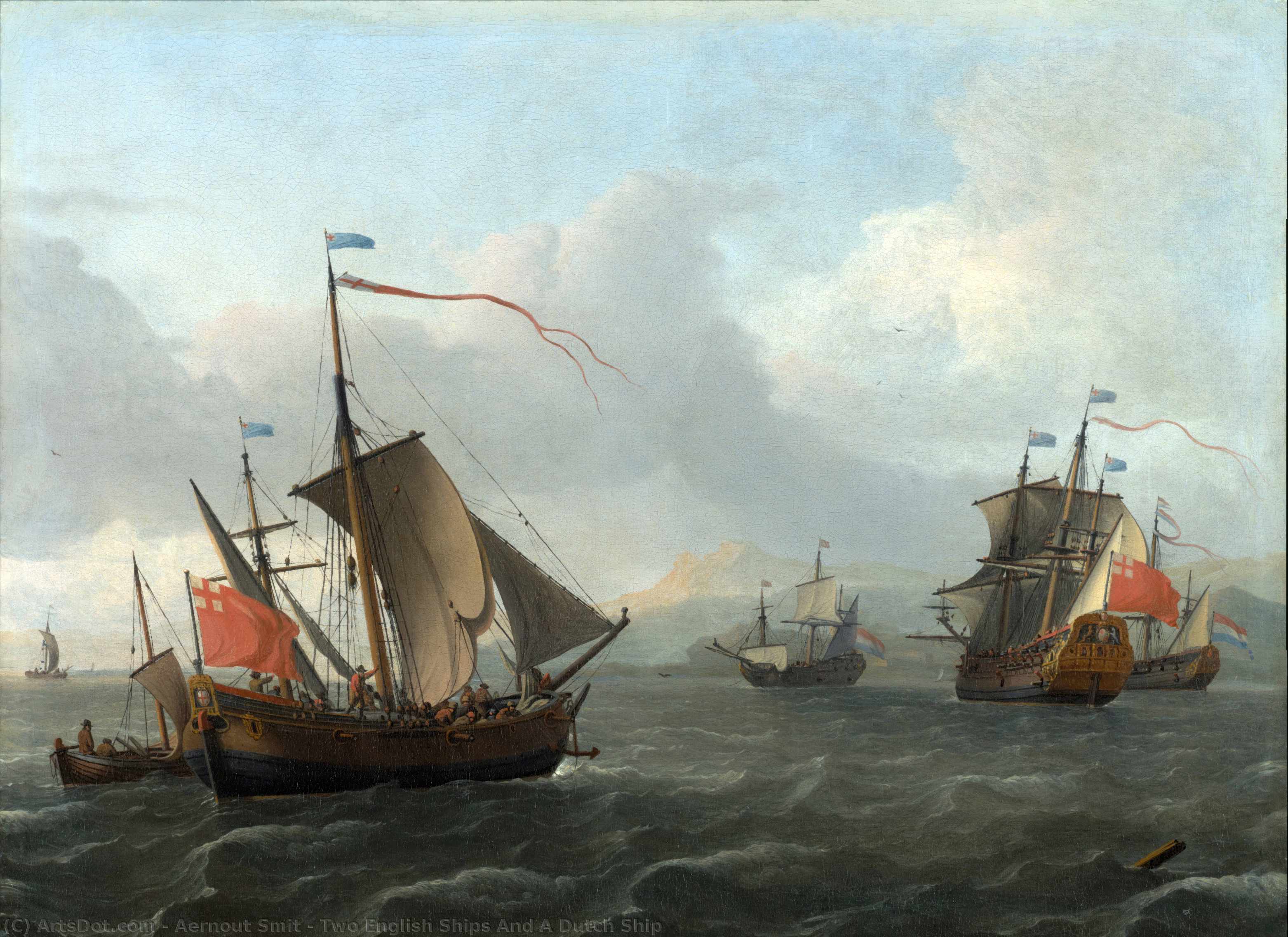Two English Ships And A Dutch Ship — Aernout Smit