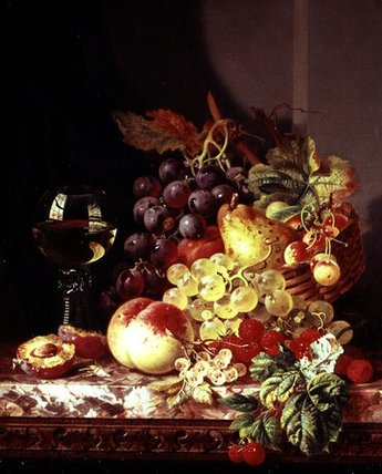 Still Life With Grapes And Wine — Edward Ladell
