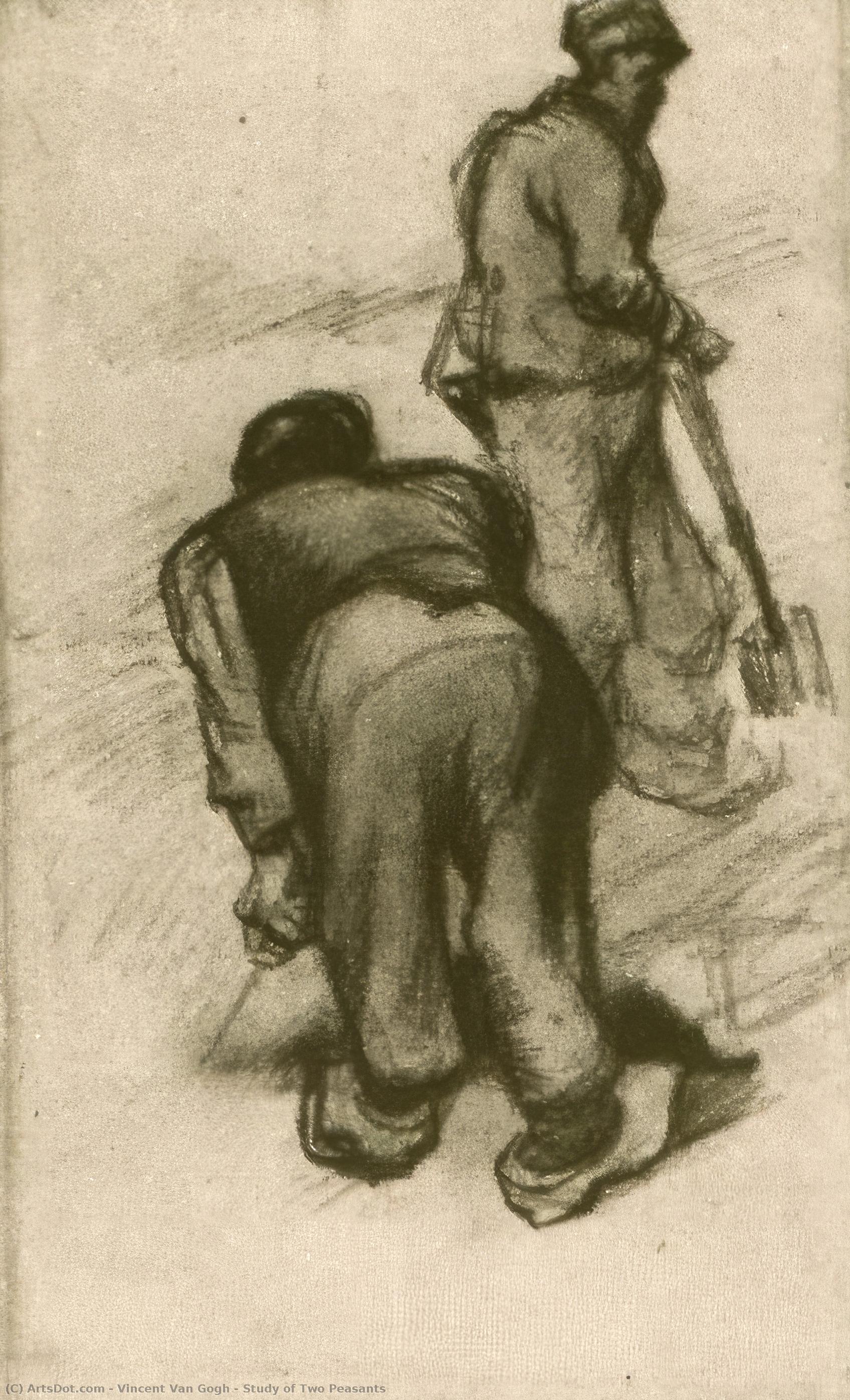 Study Of Two Peasants — Vincent Willem Van Gogh