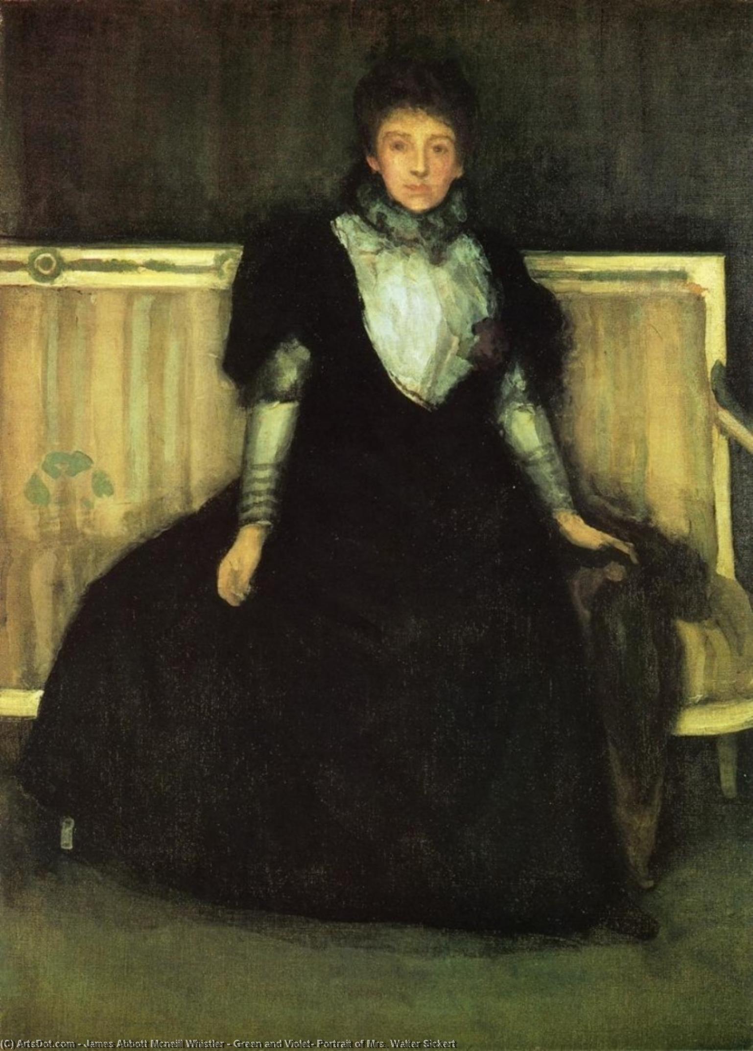 Green And Violet: Portrait Of Mrs. Walter Sickert — James Abbott Mcneill Whistler